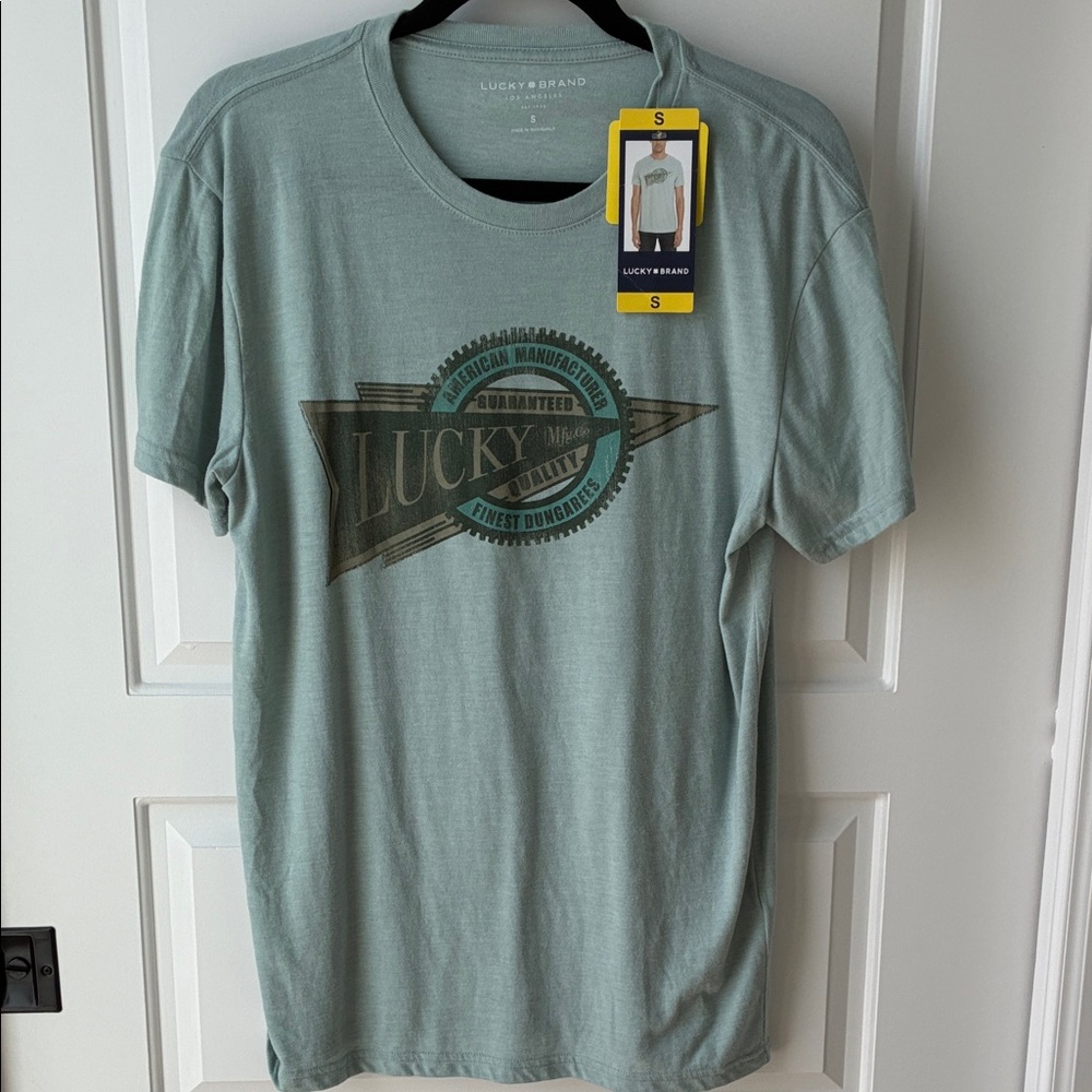 Lucky Brand Men's Light Green Graphic Tee- Small